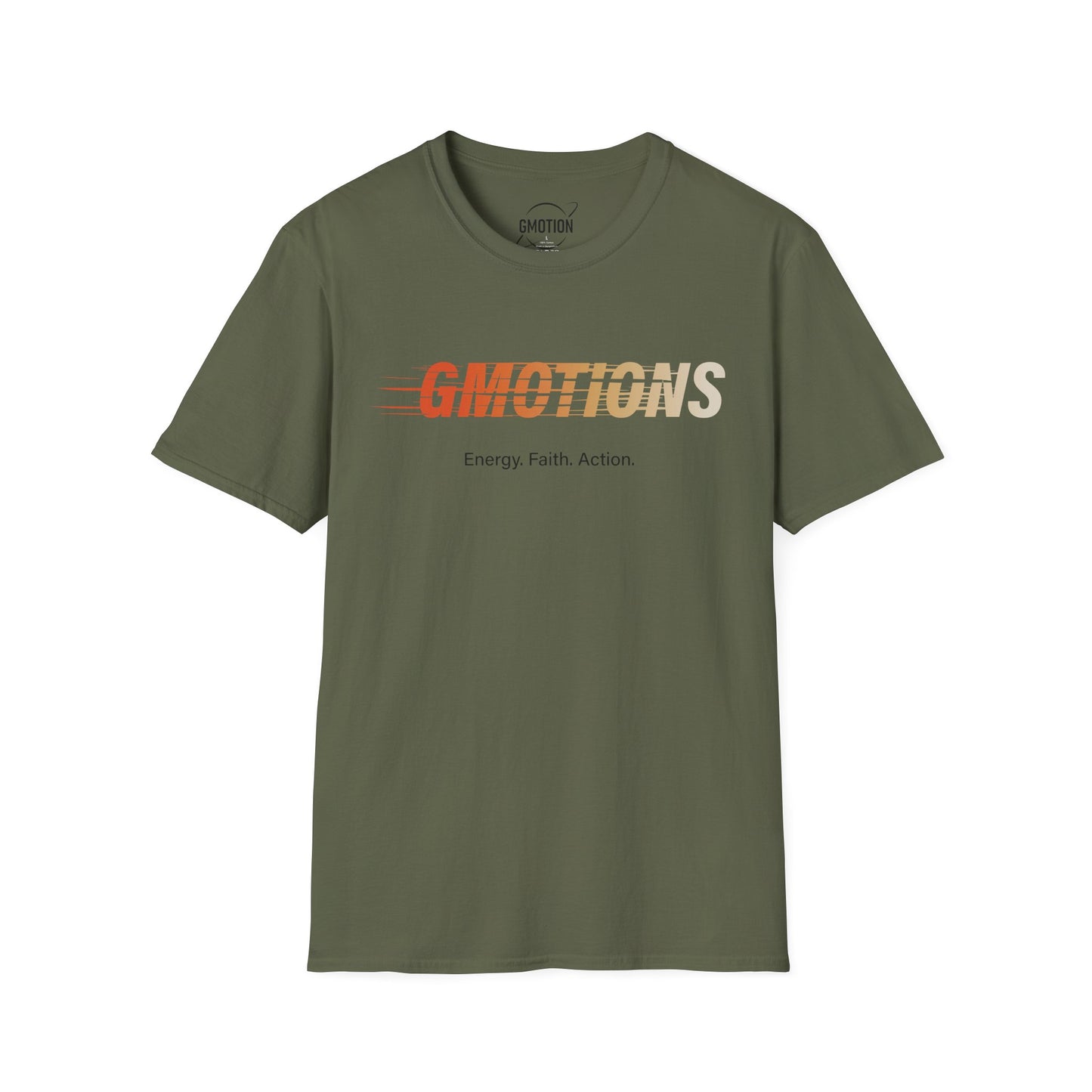 GMOTIONS  “Energy. Faith. Action.” Tee